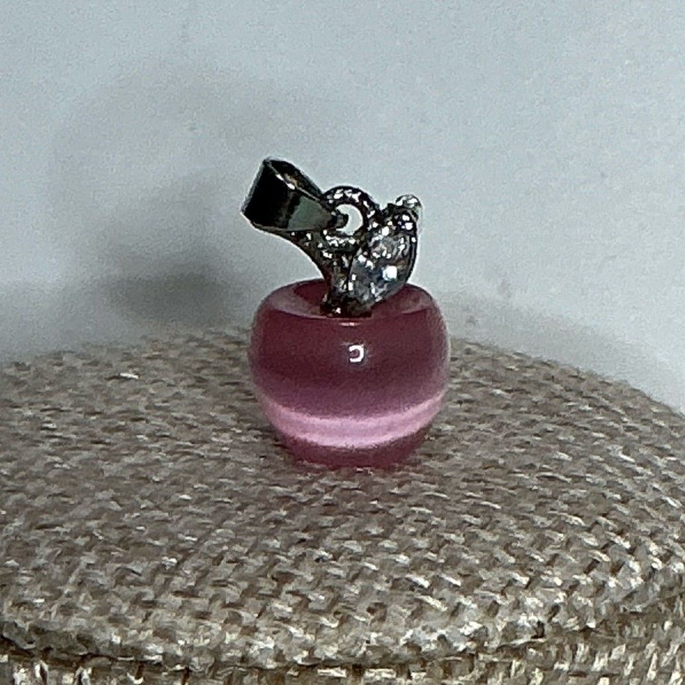 Cats Eye Apple Pendant and Chain 925 CZ - Picture 3 of 4